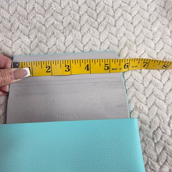 Tiffany & Co Eyeglass Sunglass Case Leather Tiffany Blue with Cards Authentic - Picture 8 of 9